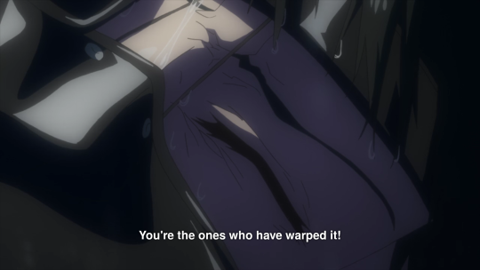 Closeup on Kaneki's face. Amon continues 'You're the ones who have warped it!'