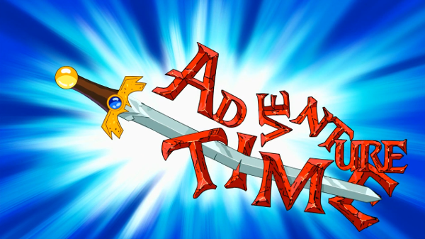 A trashed up version of the Adventure Time logo.