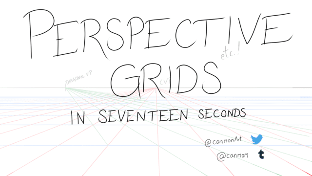 An animation showing the construction of a perspective grid.