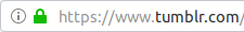 A browser showing https://www.tumblr.com with a green icon.