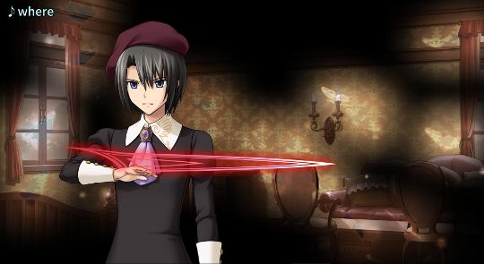 Kanon, looking serious with a similar red magic sword!