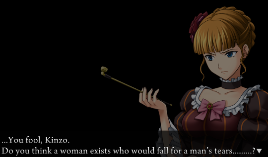 Beatrice narrates: ‘…You fool, Kinzo. Do you think a woman exists who would fall for a man’s tears………?’
