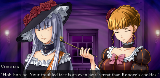 Virgilia to Beatrice: “Hoh-hoh-ho. Your troubled face is an even better treat than Ronove’s cookies.”